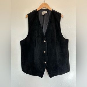 For You From Spiegel Leather Black Vest Size 22